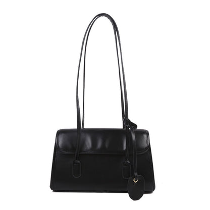 IELGY shoulder bag fashion simple black handbag retro big bag