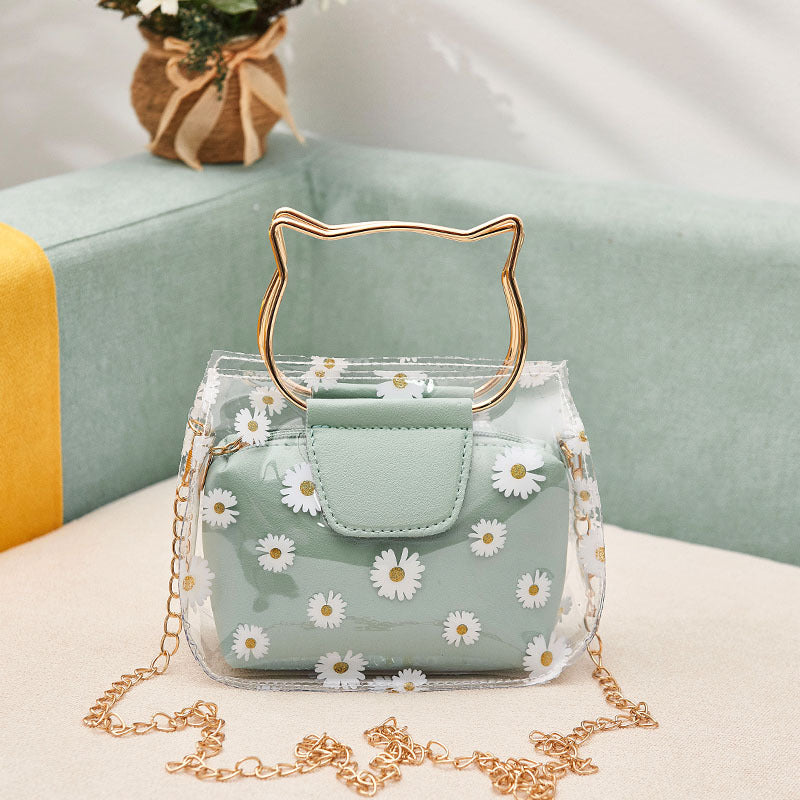 IELGY all-match daisy outing Korean version jelly bag design portable shopping mobile phone bag mother-and-child bag one-shoulder diagonal handbag