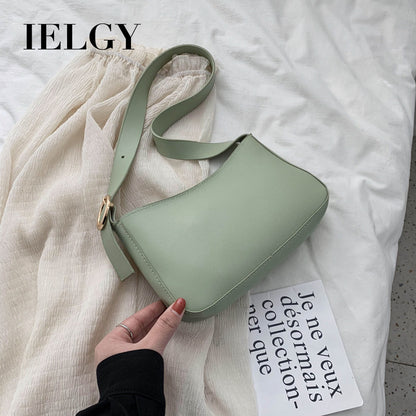 IELGY bright leather fashion temperament small bag simple and versatile female bag