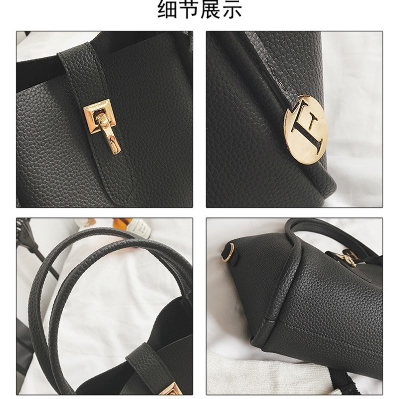IELGY New Litchi pattern lock handbags