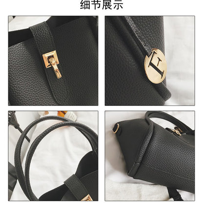 IELGY New Litchi pattern lock handbags