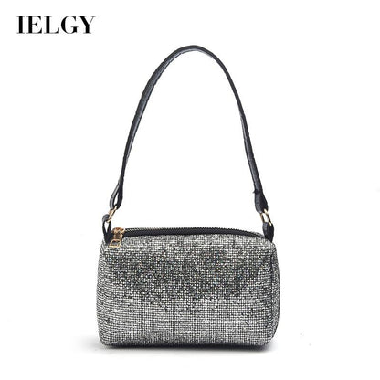 IELGY Fashion casual sequins large capacity shoulder lightweight cross-body handbag portable pillow bag chain