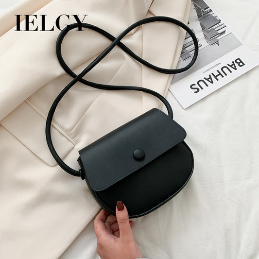 IELGY Simple single shoulder small bag female bag popular fashion messenger bag ins wild saddle bag