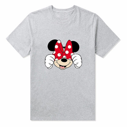 IELGY three-color Mickey print casual loose short-sleeved round neck simple fashion top T-shirt