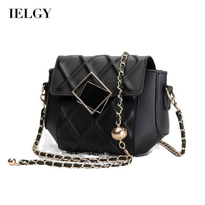IELGY Fashion Lingge Chain Female Diagonal Korean Style Temperament Small Square Bag
