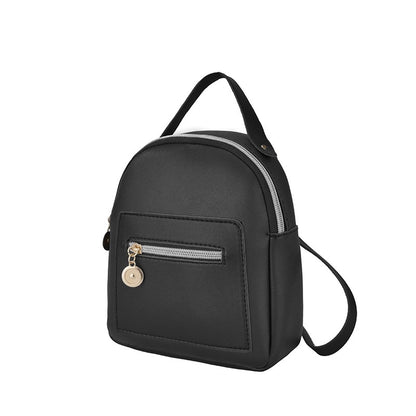 IELGY Korean style ladies small backpack multi-pocket black one-shoulder mobile phone bag