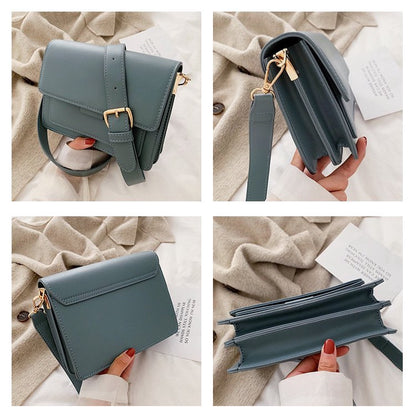 IELGY Bags Western-style women's bags Trendy Korean texture messenger bag Simple fashion solid color small square bag