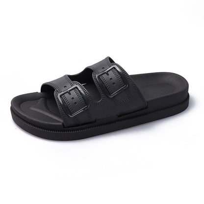 IELGY cute slippers female Korean style one-word sandals and slippers home soft sandals and slippers