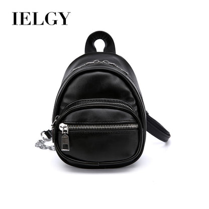 IELGY PU shoulder bag female slung portable iron chain small bag purse