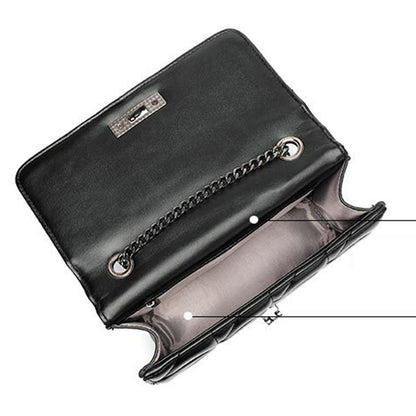 IELGY one shoulder Small soft fashion rhombus ins chain black all-match classic elegance messenger bag