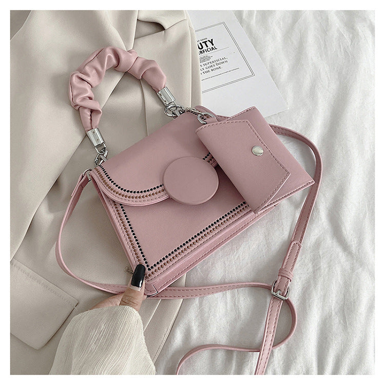 IELGY Women's bag casual black PU portable one shoulder all-match square crossbody fashion