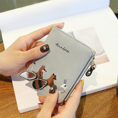 IELGY ins wallet women short Korean style cute small fresh mini trendy personality coin purse