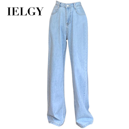 IELGY High-waisted jeans women summer thin and thin wide-leg pants