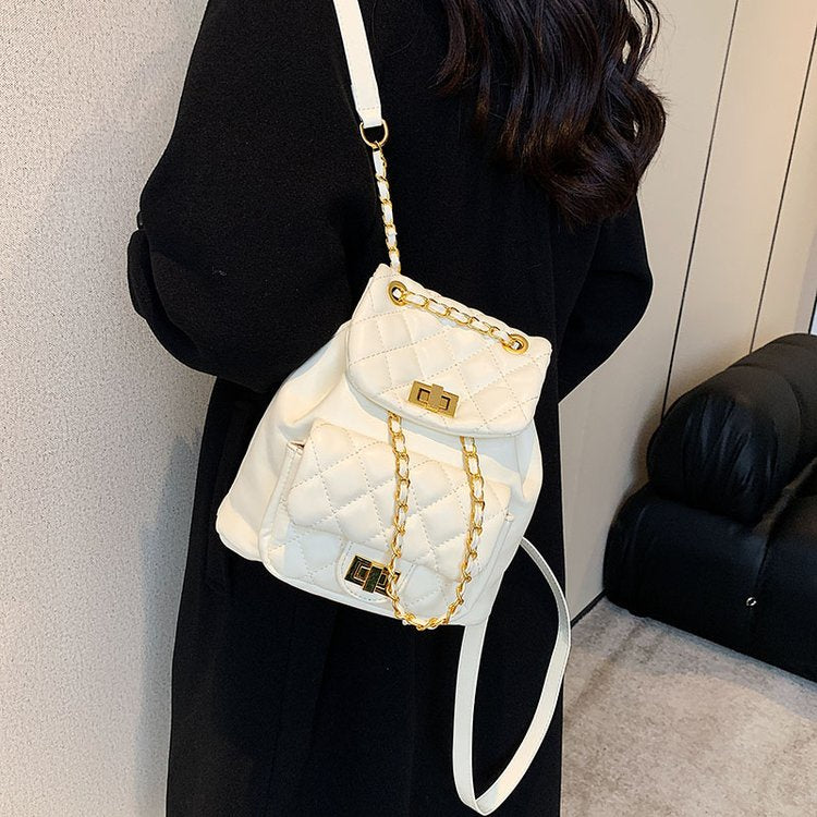 IELGY Large Capacity Backpack Trend Ins Texture Ladies Backpack