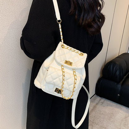 IELGY Large Capacity Backpack Trend Ins Texture Ladies Backpack