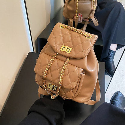 IELGY Large Capacity Backpack Trend Ins Texture Ladies Backpack