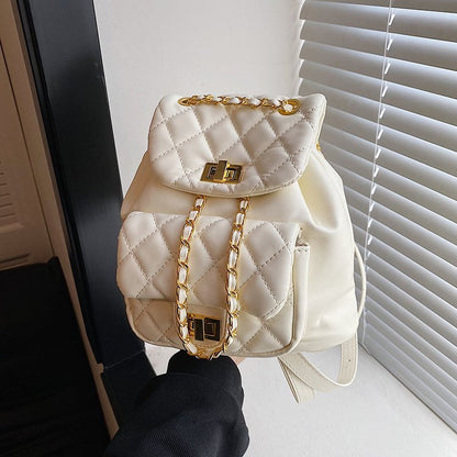 IELGY Large Capacity Backpack Trend Ins Texture Ladies Backpack