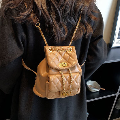 IELGY Large Capacity Backpack Trend Ins Texture Ladies Backpack