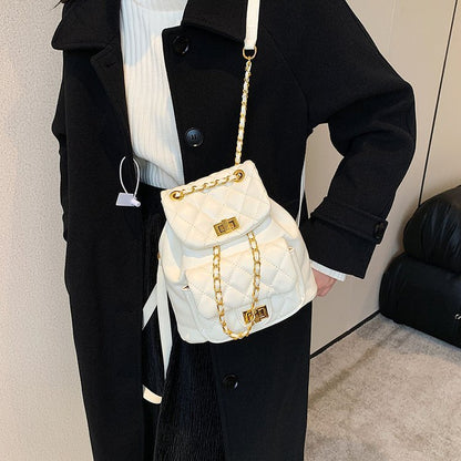 IELGY Large Capacity Backpack Trend Ins Texture Ladies Backpack