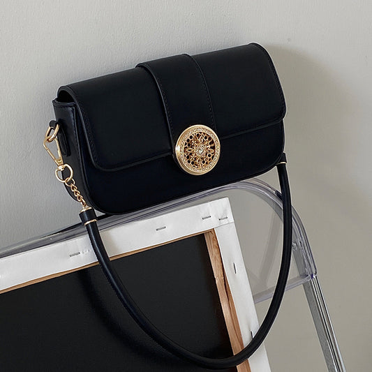 IELGY French retro pearl chain armpit bag texture all-match Western-style one-shoulder messenger bag