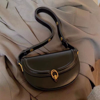 IELGY Korean style all-match lock buckle diagonal saddle bag women