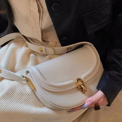 IELGY Korean style all-match lock buckle diagonal saddle bag women