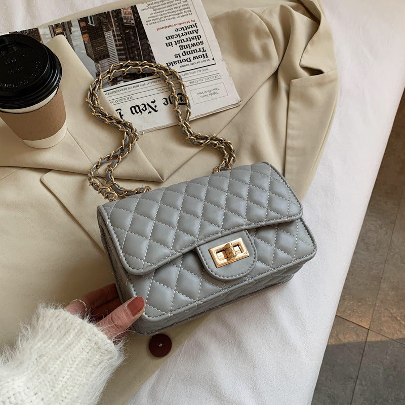 IELGY White Commuter One Shoulder Chain All-match Solid Color Women's Messenger Bag Fashion Soft Surface