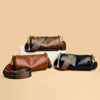 IELGY cylindrical shoulder bag simple personality casual solid color