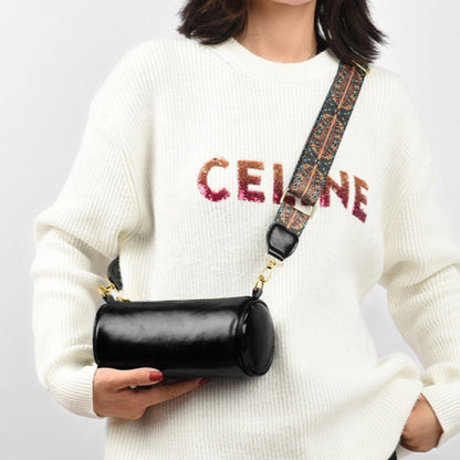 IELGY cylindrical shoulder bag simple personality casual solid color