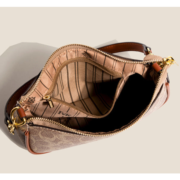 IELGY messenger bag women's versatile fashion zipper retro one shoulder underarm bag