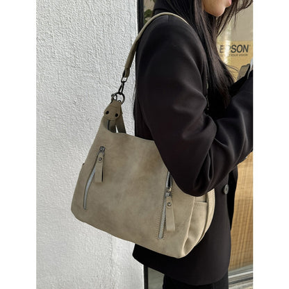 Ielgy Ladies Melade Color Retro Tote Bag Large Capacity Portable Commuter Bag