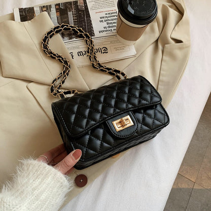 IELGY White Commuter One Shoulder Chain All-match Solid Color Women's Messenger Bag Fashion Soft Surface