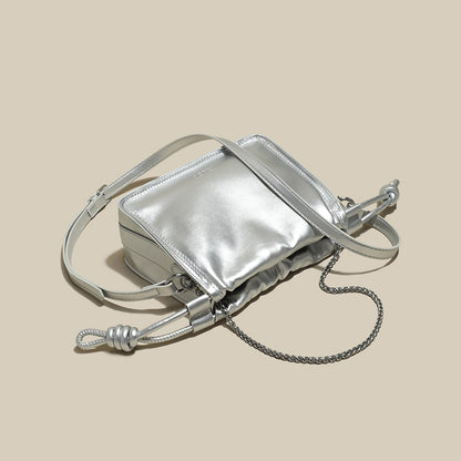 IELGY Trendy Crossbody Bag for Summer with Unique Pleated Chain Strap Design