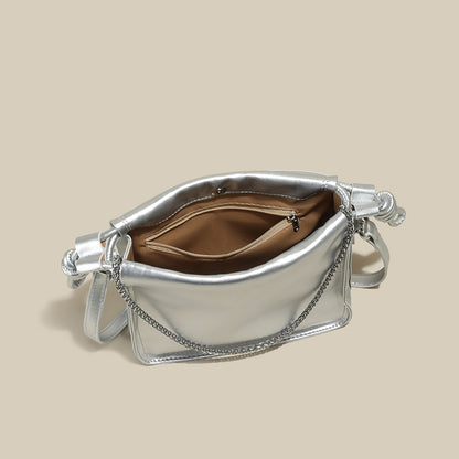 IELGY Trendy Crossbody Bag for Summer with Unique Pleated Chain Strap Design