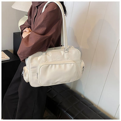Ielgy Retro Portable Commuter Bag Niche Underarm Bag Simple Large-Capacity Shoulder Tote Bag
