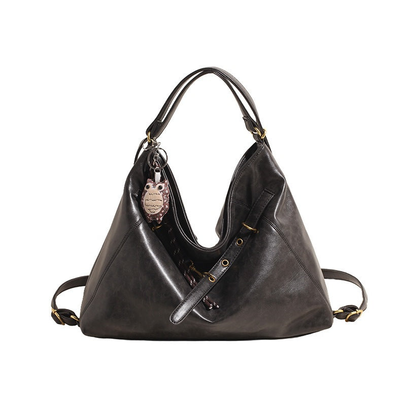 Ielgy Tote Bag Commuter Backpack Retro Fashion Large-Capacity One-Shoulder Female Bag