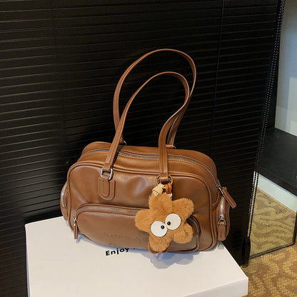 Ielgy High-End Retro Large-Capacity Autumn Winter All-Match One-Shoulder Underarm