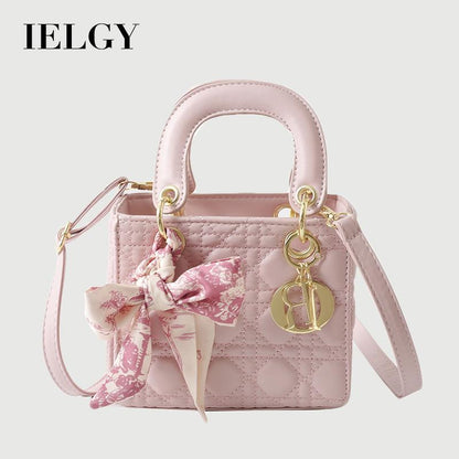 IELGY Popular Rhombic Handbag Women's Solid Color Shoulder Messenger Bag Small Square Bag