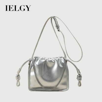 IELGY Trendy Crossbody Bag for Summer with Unique Pleated Chain Strap Design