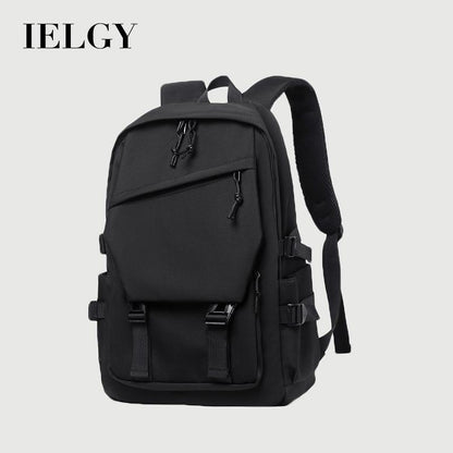 Ielgy Ladies White Backpack Simple Couple Fashion Large Capacity School Bag