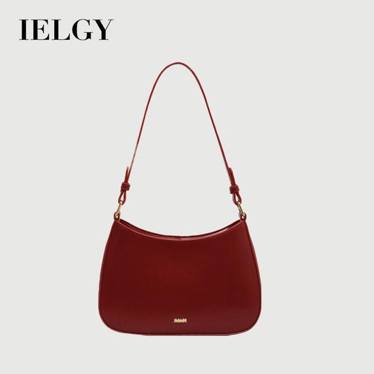 Ielgy Ladies Red Fashionable One-Shoulder Underarm Baguette Bag Retro Wedding Bridal Handbag