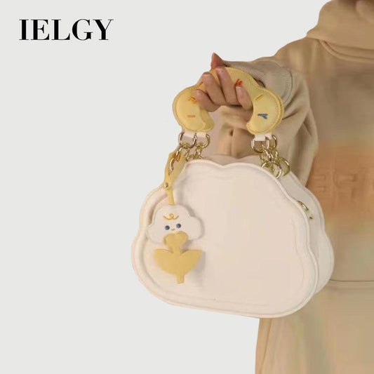 IELGY Niche all-match cream cloud cute messenger women's bag