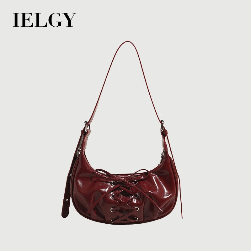 Ielgy High-End Temperament Red Bow Bag Sweet Cool Hot Girl One-Shoulder Underarm Niche Dumpling Bag