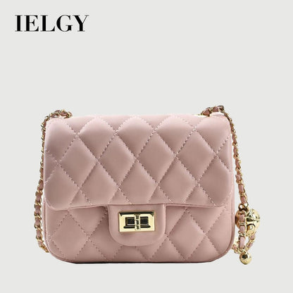 IELGY women's small golden ball fashion rhombus chain messenger bag