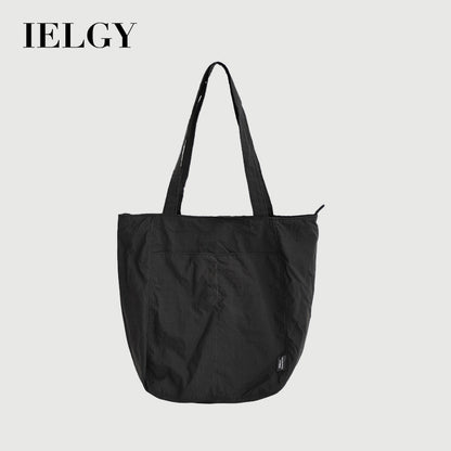 Ielgy Japanese Waterproof Nylon Casual Shoulder Bag Niche Design Feel Large Capacity Commuter Tote Large Bag