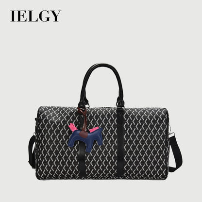 Ielgy Waterproof pu Travel Bag Portable Large-Capacity Casual Diagonal Short-Distance Business Travel Luggage Storage Bag