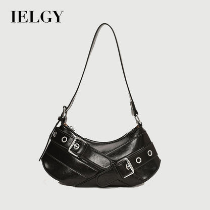 Ielgy Fashionable High-End Red Underarm Bag Ladies Korean Version Trendy All-Match Motorcycle Bag Niche Simple One-Shoulder