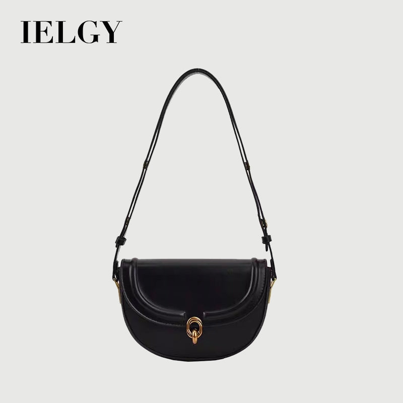IELGY Korean style all-match lock buckle diagonal saddle bag women