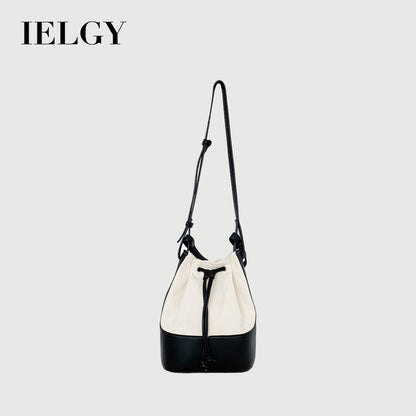 IELGY Korean version Diagonal Portable Fashion Bucket Canvas Women's bag One-shoulder All-match Stitching