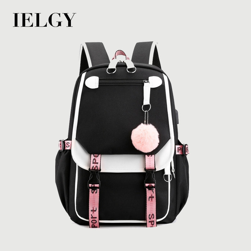 Ielgy Ladies Oxford Cloth Backpack Large Capacity Student Outdoor Backpack